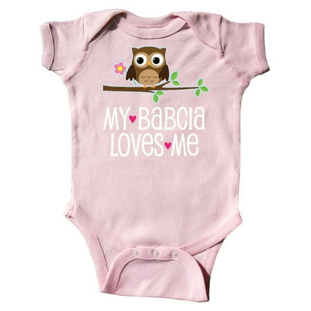 

Inktastic My Babcia Loves Me Girl Owl Gift Baby Girl Bodysuit