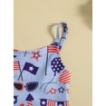 thumbnail image 5 of Bagilaanoe 4th of July Jumpsuit for Toddler Baby Girl Sleeveless Print Romper Overalls 12M 18M 24M 3T 4T 5T Kids Long Flared Pants Independence Day Outfits, 5 of 9