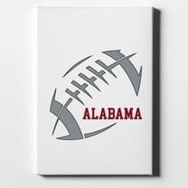 Alabama Football - Crimson, Gray - 8" x 10" - Decorative Canvas Wall Art - White Edge - 5/8" Gallery Wrapped