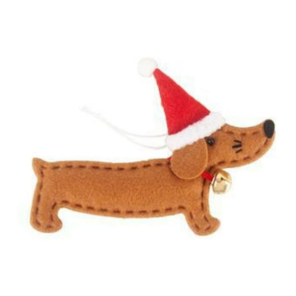 ZZkhGO Dachshund Christmas Tree Ornament, Non-Woven Fabric Hanging Decoration, Cute Dog Shape Pendant for Window Wall