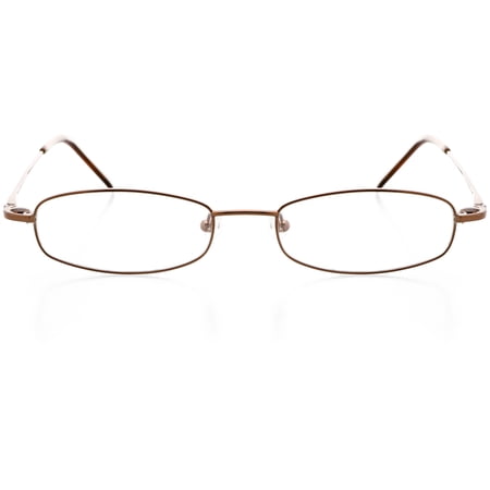 Unisex Optical Eyewear - Oval Shape, Metal Full Rim, Latte