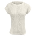 thumbnail image 4 of Yubnlvae White 2025 Women's Round Neck Loose Short Sleeved Women's T Shirt, Xxl, 4 of 5