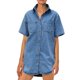 thumbnail image 1 of Vestido camisero de denim para mujer: largo medio, botones en la parte delantera, cuello, bolsillos, informal/fin de semana, corte holgado, denim, 1 of 6