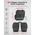 thumbnail image 2 of Alforjas para bicicleta KEMIMOTO, 40 L, para portaequipajes trasero, impermeable, color negro, 2 of 9