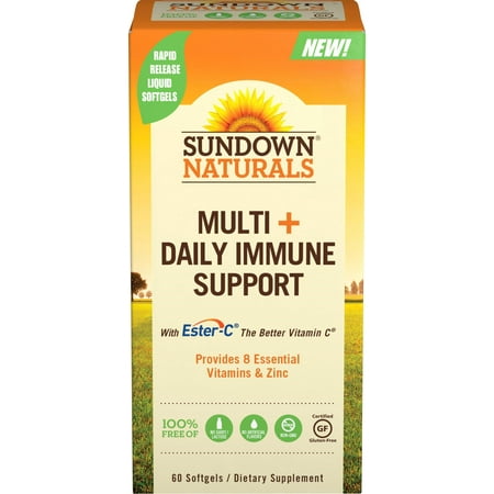 Sundown Naturals Multivitamin Plus Daily Immune Support Softgels, 60