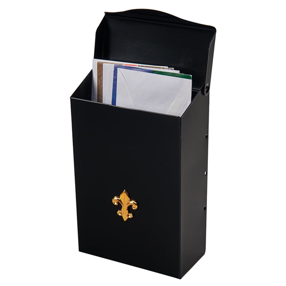 Solar Group Vertical Mailbox - Wall Mount, Weather-Resistant Metal - Black — Home & Garage Storage, Stackable Design