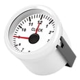 thumbnail image 4 of Instrumento de calibre de reloj universal de 2 pulgadas, 0 a 12 horas, luz trasera roja, 12 V/24 V, para coche, barco, yate, motocicleta, esfera blanca, marco blanco, 4 of 12
