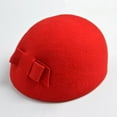 thumbnail image 2 of IROINNID Women Beret Hat Classic Vintage Elegant Soft All-Match Wool Cap Winter Korea Style Cap,Red, 2 of 2