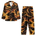thumbnail image 2 of SEANATIVE Fire Print Long Sleeve Pajamas for Men Size 4X Large Sleepwear Pj Set with Pockets Mens Button Up Pajamas Tops and Pants Set 2 Piece Daily Loungewear Jogger Outfits, 2 of 6