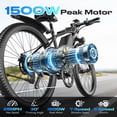 thumbnail image 3 of Electric Bike for Adults，1000W Electric Mountain Ebike，25MPH 40Miles,Electric Dirt Bike, 7-Speed, 26" Tires,Removable Battery, Shock Absorber, Commuter E-Bike, 3 of 9