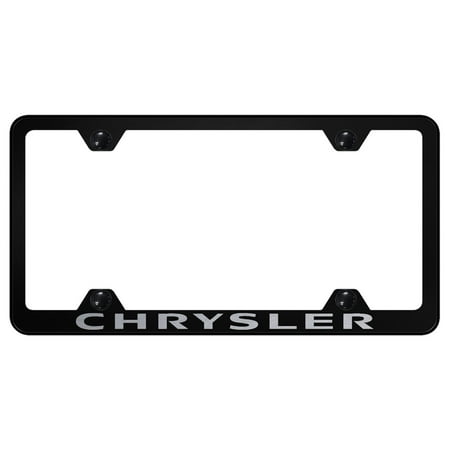 Chrysler Laser Etched Logo Wide Body License Plate Frame (Black)