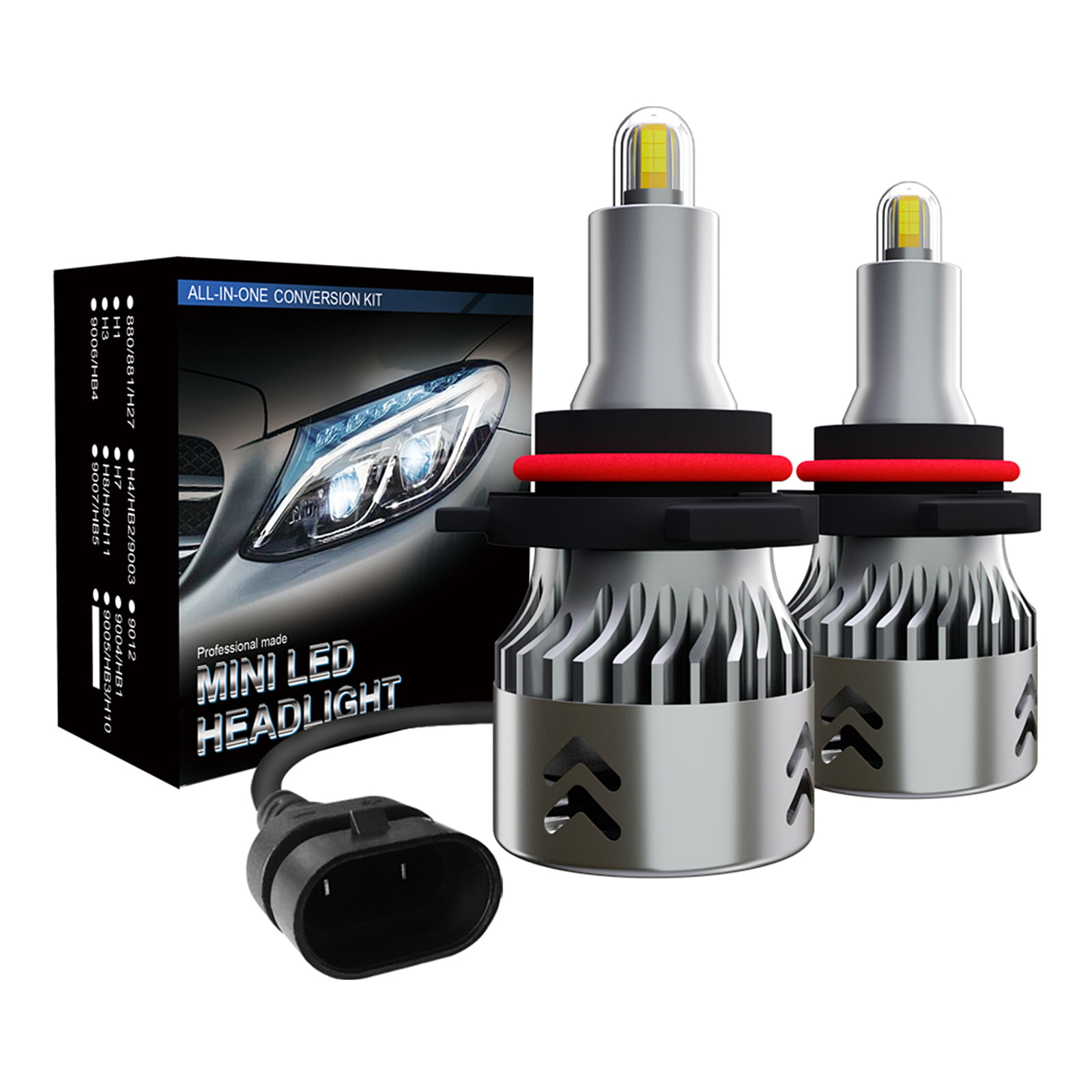 8-Sides CSP H7 LED Headlight Bulbs Kit 2200W 480000LM Super Mini Fog Light 6000K 