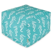 Majestic Home Goods Sea Horse Indoor / Outdoor Fabric Ottoman