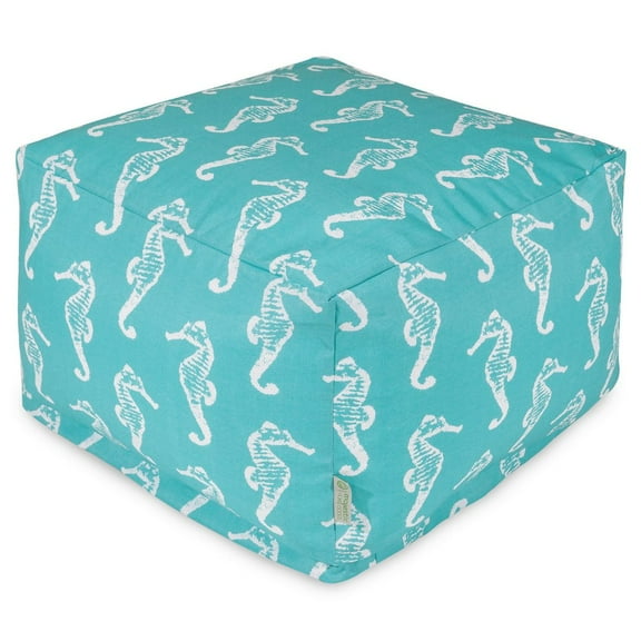 Majestic Home Goods Sea Horse Indoor / Outdoor Fabric Ottoman