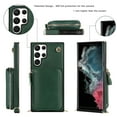 thumbnail image 3 of Crossbody Wallet Case for Samsung S22 Ultra, RFID Blocking PU Leather Zipper Handbag Purse Flip Cover, Kickstand Case with Card Slots Holder Wrist Strap Lanyard for Samsung Galaxy S22 Ultra, Darkgreen, 3 of 12