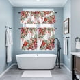 thumbnail image 3 of Cardinal Bird Kitchen Curtains Sets for Windows 24 Inch Length, Winter Poinsettia Berry Pine Cones Floral Rod Pocket Window Treatments Tier Curtains and Valances Set for Bedroom/Bathroom, 3 of 8