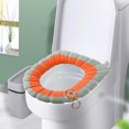 thumbnail image 5 of YgkuHd Toilet Seat Cover, Household Seasons Universal Toilet Seat Thickened With Handle Winter Toilet Ring Washable Sets Wear Knitted Toilet Seat Washable D Shapetoilet Seat Cushion (Orange), 5 of 6