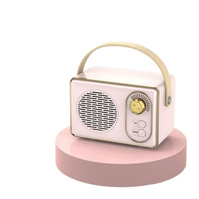 Mini Haut-Parleur Rétro Bluetooth avec Radio FM, Carte TF USB, Excellent Cadeau pour la Musique et les Amateurs de Rétro