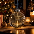thumbnail image 6 of Plastic Light Up Christmas Ball Ornament, Warm Glow Holiday Bauble, 3.15 x 3.15 x 3.15 Inch, for Christmas Tree Window Mantel Decor, 6 of 6