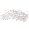 thumbnail image 4 of 110" Modular Sectional Sofa, Boneless L-Shape Cloud Couch with 30" Deep Seat, Modern Upholstered Velvet Compressed Sofa with Chaise for Living Room, Grey, 4 of 7