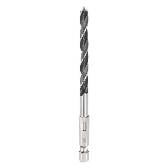 Uxcell Brad Point Drill Bit 6mm (15/64") Dia 1/4" Hex Shank Wood Drill Bits