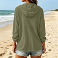 thumbnail image 6 of ABSUYY Womens Green Cotton Zip Up Hooded Jacket, Lightweight Casual Cover Up with Pockets,Size XL, 6 of 7