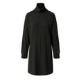 thumbnail image 4 of larppty Women Oversized Sweater Dress Turtleneck Batwing Long Sleeve Ribbed Knit Loose 2025 Fall Winter Casual Short Dress（Black，XL）, 4 of 8