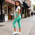 thumbnail image 5 of Bixock Girls Leggings High Waist Yoga Pants with Pockets Kids Soild Color Soft Casual Capri Pant Workout Activewear Girls Clothings Size 8-9Years, 5 of 6