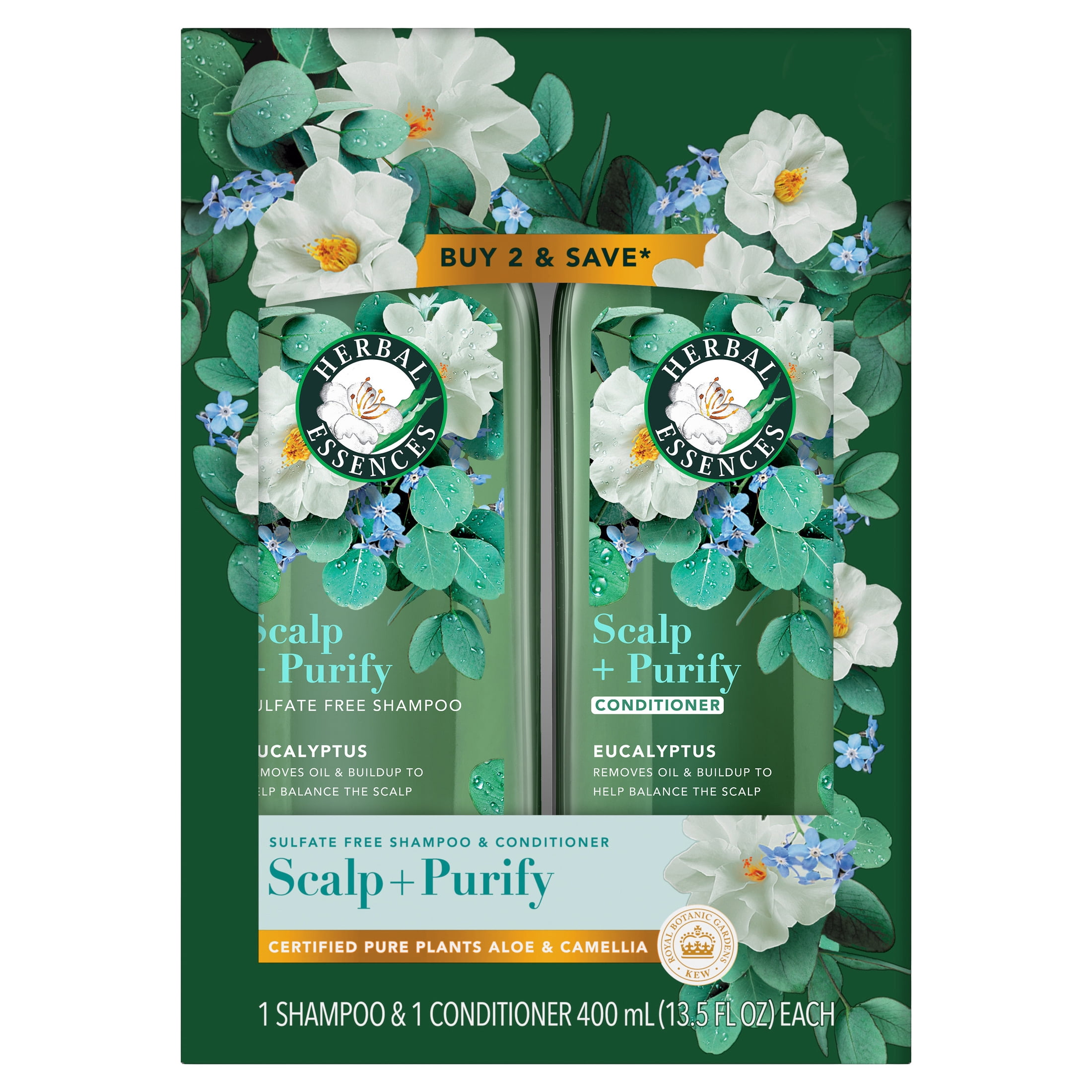 エッセンシャルShampoo & Conditioner ×6箱 Herbal Essences Scalp + Purify Eucalyptus Shampoo and Conditioner