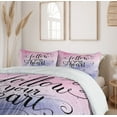 thumbnail image 6 of Ambesonne Ombre Pink Duvet Cover Sets, Follow Your Heart Words, 2-King, Purple Pink, 6 of 7