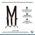 thumbnail image 5 of CTM  Solid Color Elastic Y-Back Double Clip-End Suspender (Men), 5 of 5
