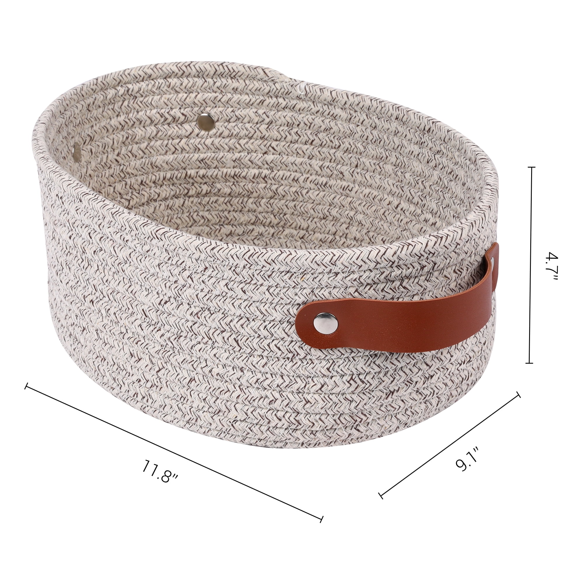 Unique Bargains 3Pcs Woven Storage Basket Anthracite 11.8*9.1*4.7in