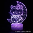 thumbnail image 3 of Lámpara de mesa LED con luz nocturna 3D de animación de Hello Kitty, lámpara de noche para dormitorio infantil, lámpara de ambiente colorido táctil, 3 of 5