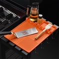 thumbnail image 3 of Silicone Griddle Tools Mat, Griddle Accessories Side Shelf Mat Grill Pad for Outdoor Grill Kitchen Counter Spatula Silicone Mat with Drip Pad (Orange), 3 of 5