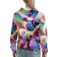 thumbnail image 7 of Wukai Rainbow Poodle Urban Street Print Womens Hoodies Fleece Sweatshirts Long Sleeve Sweaters Pullover Fall Outfits Winter Clothes-X-Large, 7 of 7