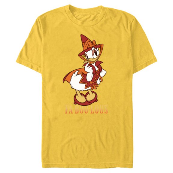 Disney Halloween Daisy Duck Witch Costume Fa-BOO-Lous - Short Sleeve Blended T-Shirt for Adults - Customized-Yellow