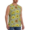 thumbnail image 2 of Zufioo Sage Green With Sunflowers Men's Tank Top,Men's Sleeveless Muscle Shirts,Basic Sleeveless T Shirts Casual Active Hipster Tank Top,Moisture Wicking Odor Protection-Large, 2 of 7