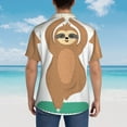 thumbnail image 6 of Balery Cute Sloth In Yoga Pose Tree Print Men's Hawaiian Shirts Short Sleeve Beach Shirt Relaxed Fit Vacation Button Down Shirts-Small, 6 of 9
