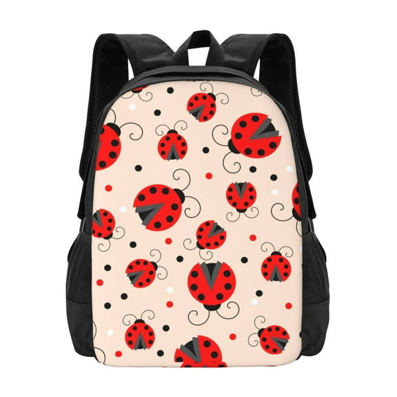 Hirioo Red Ladybug for Minimalist Backpack Large Capacity Backpack Travel Backpack For School