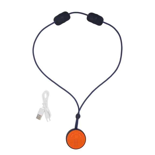 Masajeador de cuello colgante Mini portátil Micro corriente colgante eléctrico masajeador de cuello con calefacción cinturón azul