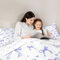 thumbnail image 5 of Homewish Cute Bow Knot Queen Comforter Set,Kawaii Stars Loves Bedding Sets,Blue Bowtie Bedding Comforter Set For Kids,Breathable Home Decor Reversible,3-Piece, 5 of 8