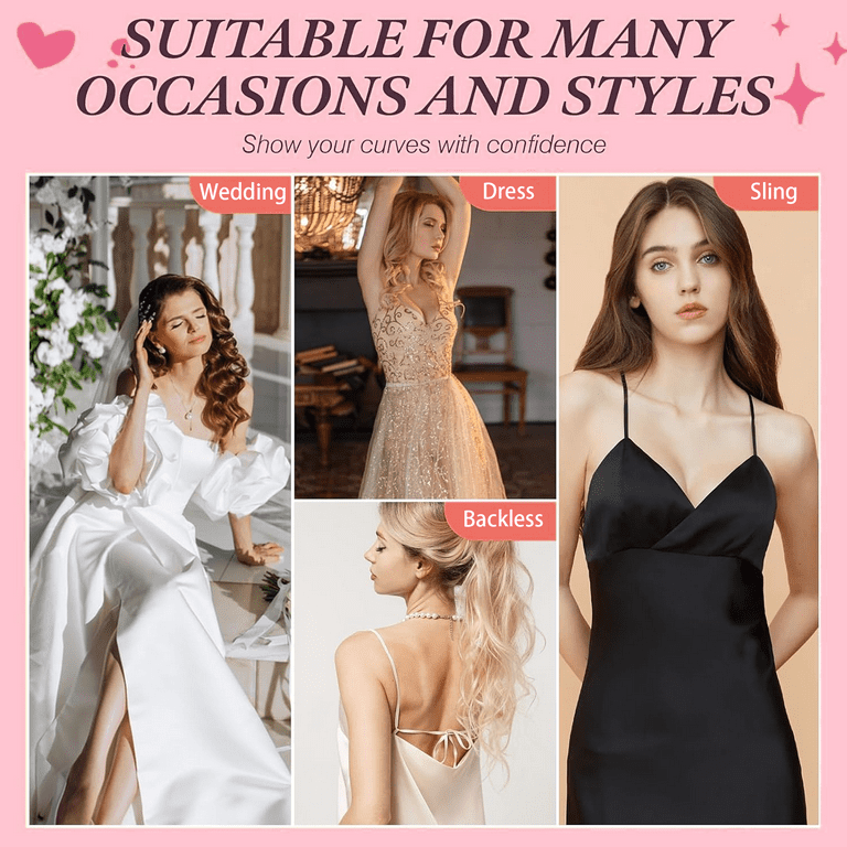 SOMER 2 Pairs Backless Bra, Sticky Bra, Reusable Adhesive Bra, Strapless  Bras for Women, Push Up Backless Strapless Bra for Backless Dress Top,  Adhesive Invisible Lift Up Bras with Nipple Covers -