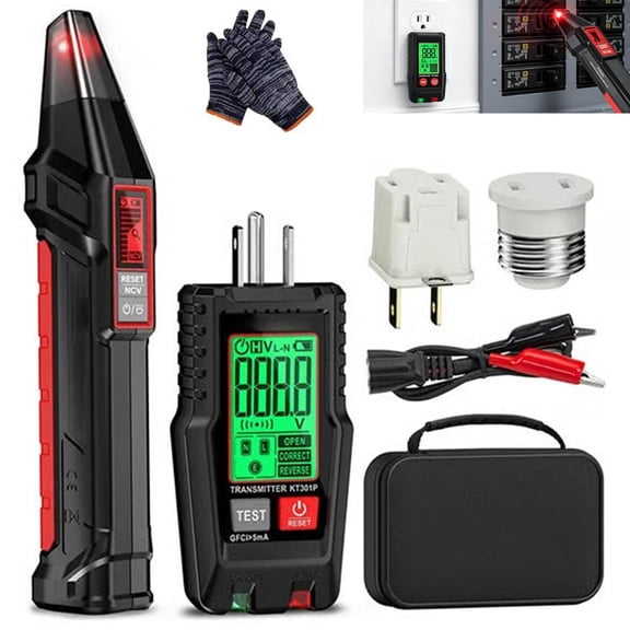 Digital Circuit Breaker Finder and Outlet Tester Kit, LCD Circuit Breaker Finder Kit with Digital Display Breaker Identification Tool for Outlet Circuit Testing(1Pc)