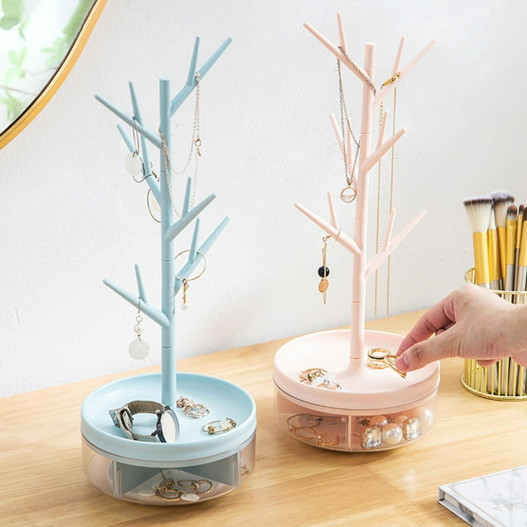 YUNx Keychain Display Stand Tree Shape Multi-fork Earrings Necklace Ring  Tray Organizer Bedroom Supplies
