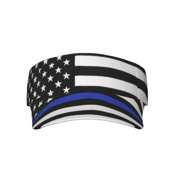 Thin Blue Line Flag Sports Sun Visor Hats Adjustable Sun Visor Caps For Women And Men