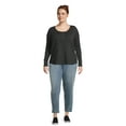 thumbnail image 2 of Terra & Sky Women's Plus Size Waffle Tee with Long Sleeves, Sizes 0X-4X, 2 of 5