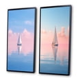thumbnail image 3 of Designart "Tranquil Solitary Sailboat at Pastel Sunset I" Boat Framed Wall Art Set Of 2 - Modern Pink Frame Gallery Set For Office Decor, 3 of 6