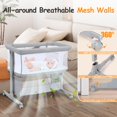 thumbnail image 3 of Ezebaby Moisés de noche para bebé, Moisés portátil para bebé recién nacido, con cesta de almacenamiento con ruedas, ajustable en 7 alturas y todos los lados de malla, 3 of 5