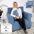 thumbnail image 2 of Jinamart Housse de Fauteuil Extensible Élastique, 1 Pce (Porcelaine Bleu/blanc, Petit), 2 of 7