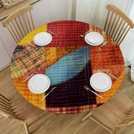 

Sheronv Quilting Patterns Round Table Cover Stain Resistant Washable Indoor Outdoor Tablecloth Kitchen Dining Wedding Parties 100% Polyester Waterproof Fabric 31 -35